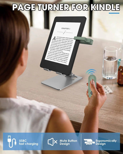 Girador De Páginas Con Control Remoto Para Kindle Paperwhite Verde