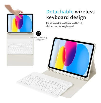 Funda Con Teclado iPad De 10a/11a Gen. 11/10.9 PuLG, A16 Crema