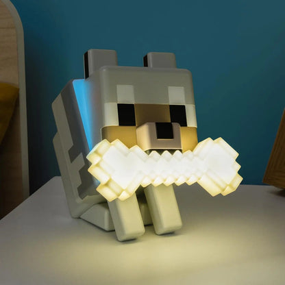 Lámpara Nocturna 3d Minecraft Wolf Globuddies De Paladone