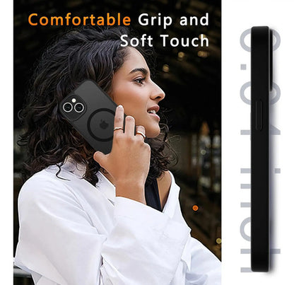 Funda Magnética Para iPhone 14/13 Con Protector Negro