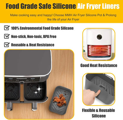 2pcs Liners De Silicona Para Air Fryer