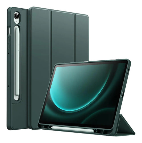 Funda Para Samsung Galaxy Tab S10 Lite / S10 Fe Verde Oscuro Lisa