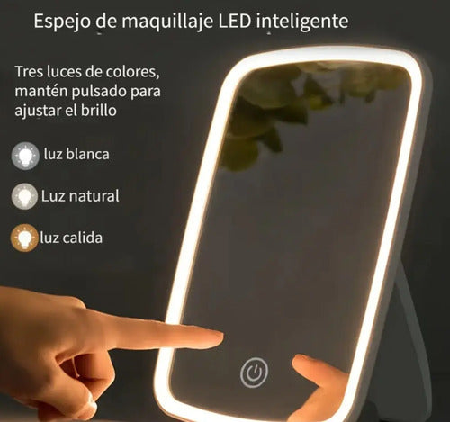 Espejo De Maquillaje Led Con Iluminación Blanco