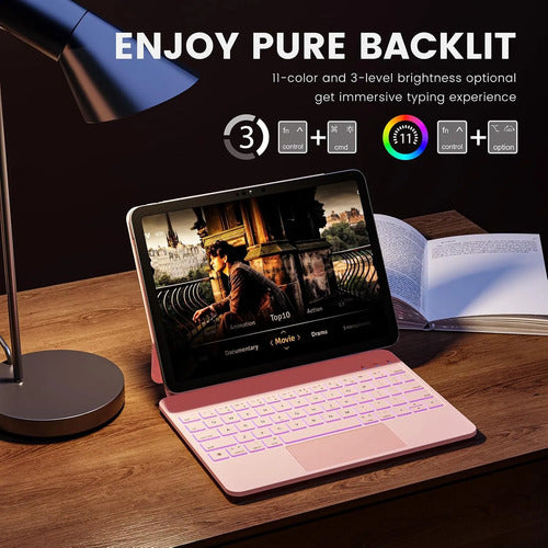 Funda Con Teclado Para iPad Gen, Raymcraft Rosa