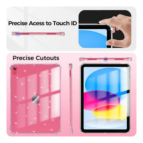 Funda Transparente Para iPad 11th/10th Gen 2025 Rosa Claro