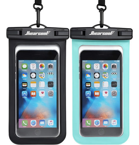 Funda Impermeable Para iPhone 16 15 14 13 Pro Negro Y Verde
