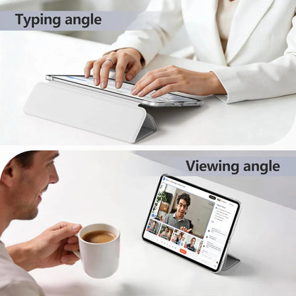 Funda iPad Pro Trasera Translúcida Con Soporte Tríptico Gris