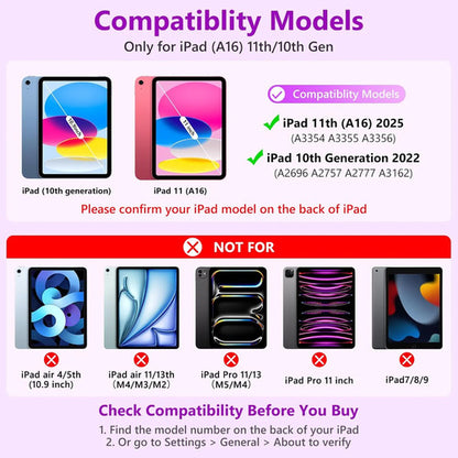 Funda Con Teclado Para iPad A16 11th 10th Gen Violeta