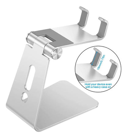 Soporte Omoton Ajustable Para Celular O Tablet. Plateado