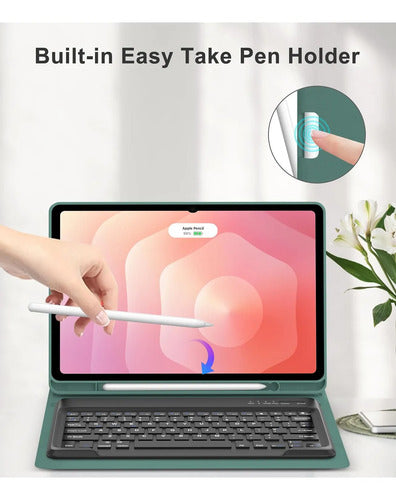 Funda Con Teclado Para Samsung Galaxy Tab S11 Ultra Verde