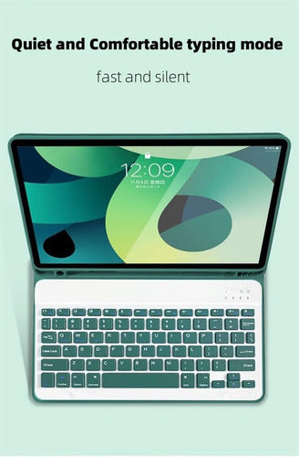 Funda Con Teclado Para Galaxy Tab A11 Y A9 De 8.7 Pulgadas Rosa