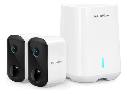 Set De 2 Cámaras De Seguridad Inalámbricas 2k 3mp Con Vis... Blanco