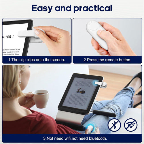 E-reader Control Remoto Girador De Paginas Blanco