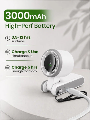 Ventilador De Mano Recargable Econour Blanco