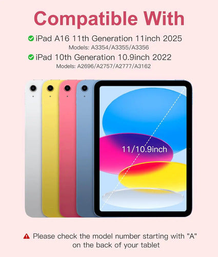 Funda Con Teclado Para iPad 11th 10th Gen Rosa