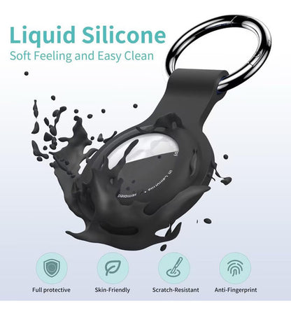 Juego De 4 Llaveros De Silicona Compatibles Con Apple Airtag Negro