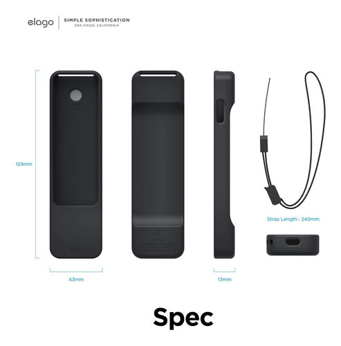 Funda Elago R1 Para Siri Remote Apple Tv 4k 3rd & 2nd  Gen Negro