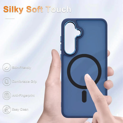 Funda Magnética Mate Para Samsung Galaxy S25+ Plus Azul Marino