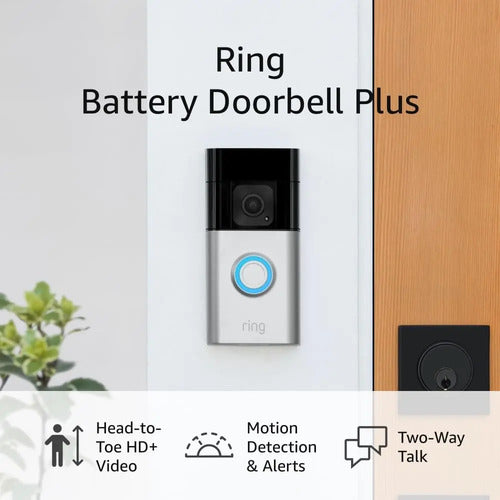 Ring Battery Plus Doorbell - Seminuevo Con Video Hd Y Det... Color
