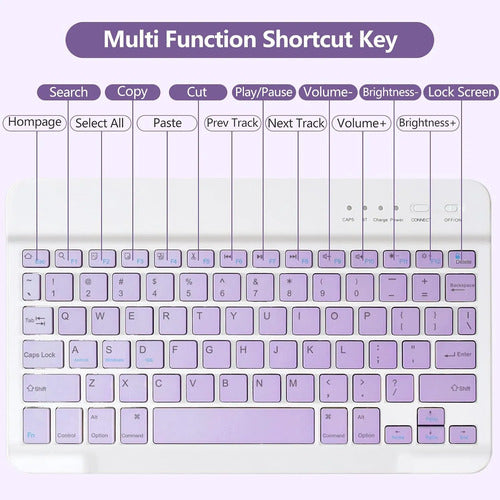 Funda Con Teclado Para iPad De 9a Generacion. Violeta