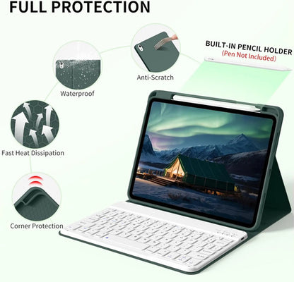 Funda Con Teclado Para iPad (a16) 11th/10th Gen (11/10.9) Verde Oscuro