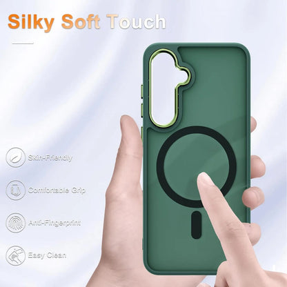 Funda Magnética Mate Para Samsung Galaxy S25+ Plus Verde Oscuro