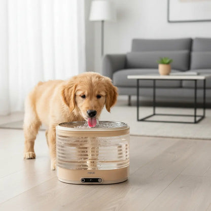 Fuente De Agua Inalámbrica Rola Para Gatos Amarillo Transparente