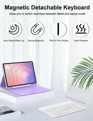 Funda Con Teclado Para Samsung Galaxy Tab S11 11' Morado