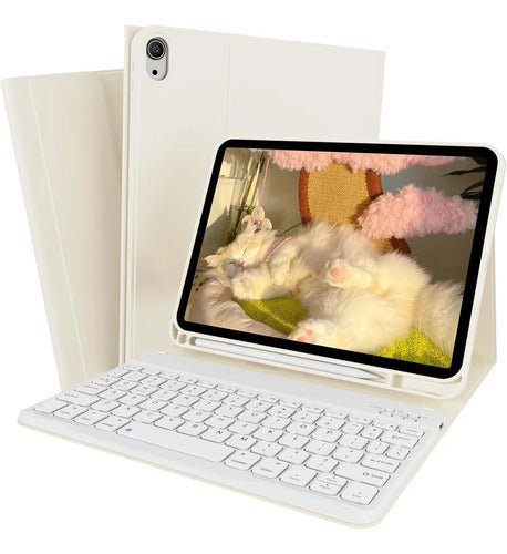 Funda Con Teclado Para iPad (a16) 11th/10th Gen (11/10.9) Blanco