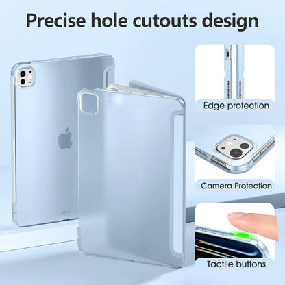 Funda iPad Pro Trasera Translúcida Con Soporte Tríptico Azul Claro