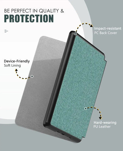 Funda Para Kindle Paperwhite 6.8 Pulgadas (11a Generación) Verde Oscuro