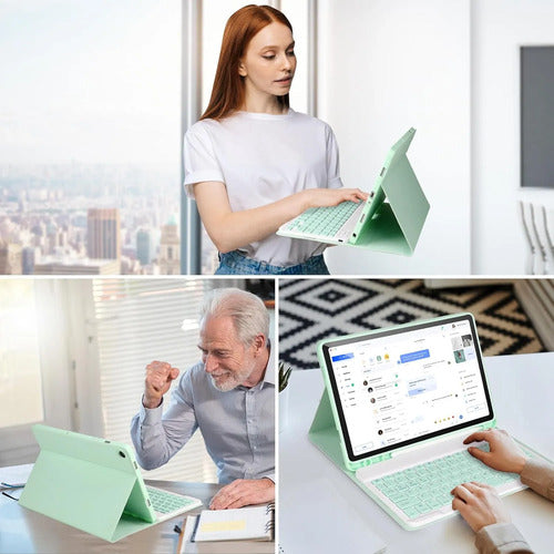 Funda Con Teclado Para Samsung Galaxy Tab A11+/a9+ 11' Verde