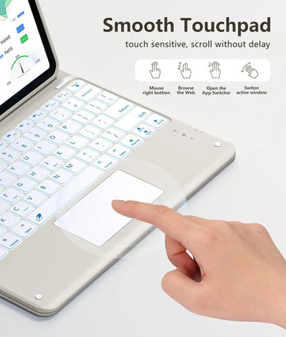 Funda Con Teclado Harvopu Para iPad Air & Pro Gris