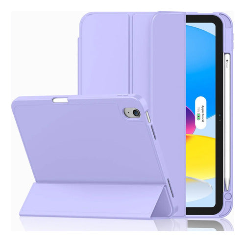 Funda Para iPad A16 Con Soporte Y Porta Lápiz Lila