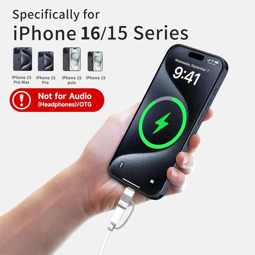 Adaptadores Lightning A Usb C Para iPhone Y Samsung Blanco