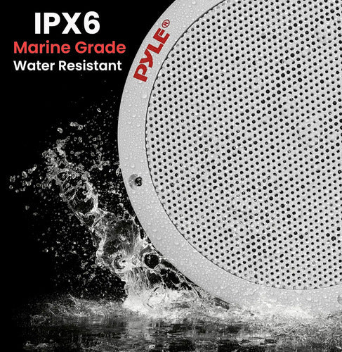 Pyle 6.5'' Altavoces Marinos Potentes E Impermeables De 400w Blanco