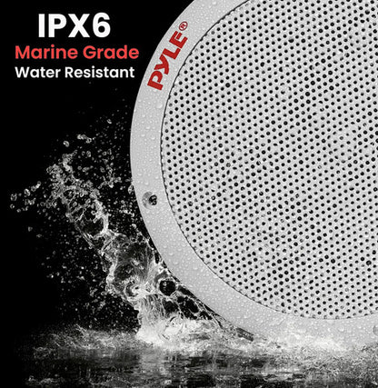Pyle 6.5'' Altavoces Marinos Potentes E Impermeables De 400w Blanco