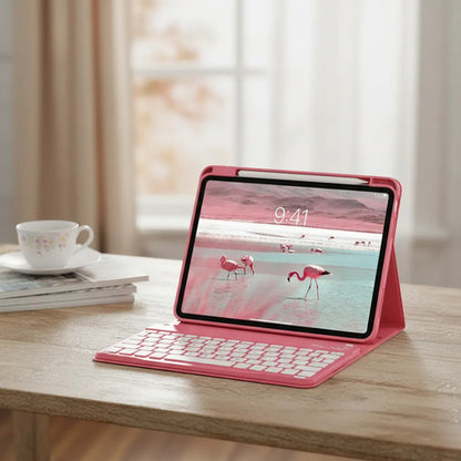 Funda Con Teclado Bluetooth Para iPad Air 11'' M3/m2 & Air Rosa Chicle