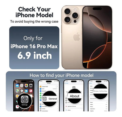 Funda Para iPhone 16 Pro Max Con Soporte Magnética. Negro