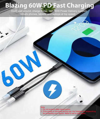 Adaptador Usb C Splitter Audio Jack