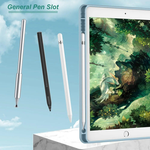 Funda Para iPad 9.7 Con Porta Lápiz Y Protección Completa Azul Claro