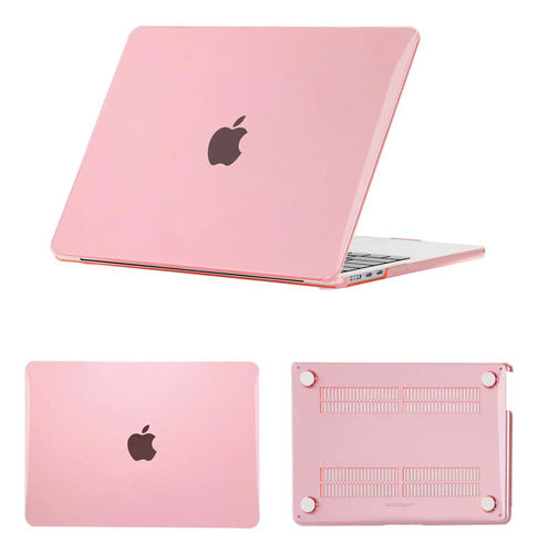 Funda Protectora Para Macbook Air 13.6  M2-m4 2022-2025 Rosa