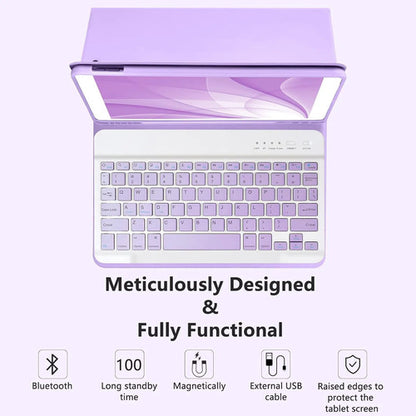Funda Con Teclado Para iPad De 9a Generacion. Violeta