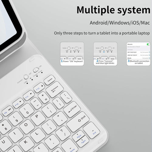 Funda Con Teclado Para iPad (a16) 11th/10th Gen (11/10.9 ... Gris