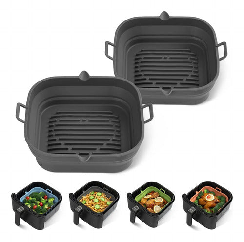 Moldes De Silicona Para Air Fryer Cuadrados Gris