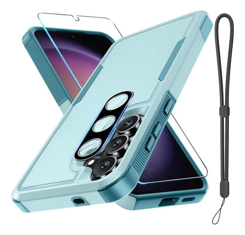 Carcasa Samsung Galaxy S25 Fe Con Protector De Pantalla Mint Green