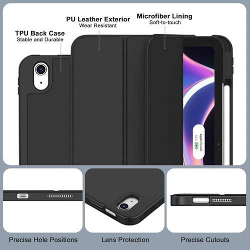 Funda Para iPad A16 / 11 Generacion Con Soporte Para Lápiz Negro