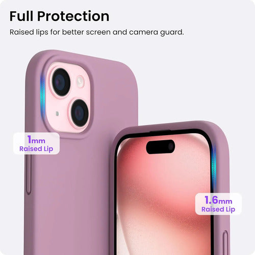 Funda De Silicona Para iPhone 15 Lavanda