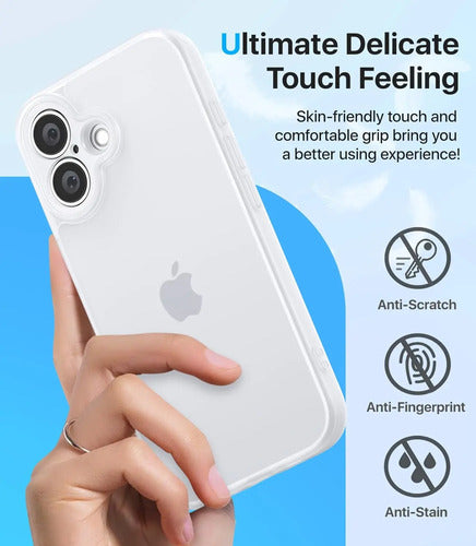 Funda Protectora Para iPhone 16, Antigolpes Blanco