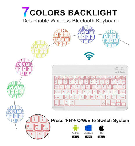 Funda Con Teclado Para Samsung Galaxy Tab S10 Fe/s9 Fe 5g... Gris